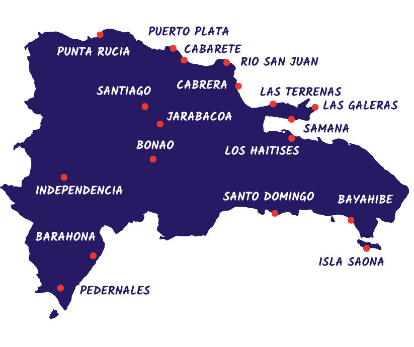 Mapa Dominikana objazd